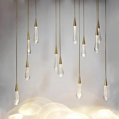 Hotel Project Crystal Glass Rain Drop Pendant Lighting