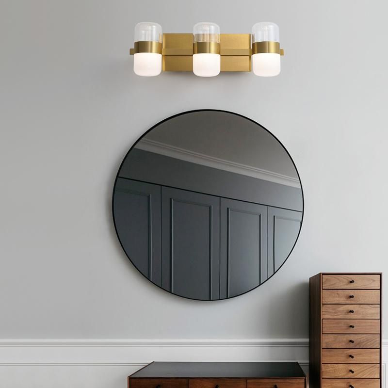 Simple Modern Bedroom Bedside Light Golden LED Mirror Headlamp Staircase Hallway Wall Lamp