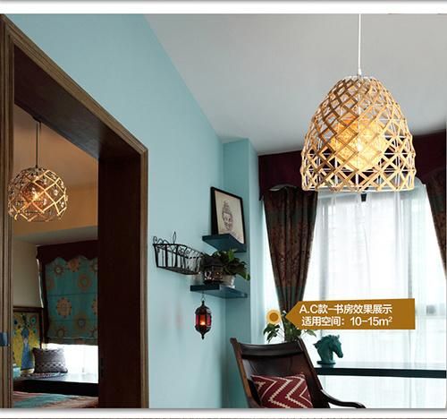Chandelier Pendant Lamp Rattan Light Hanging Lights for Living Room Indoor Lighting Decoration