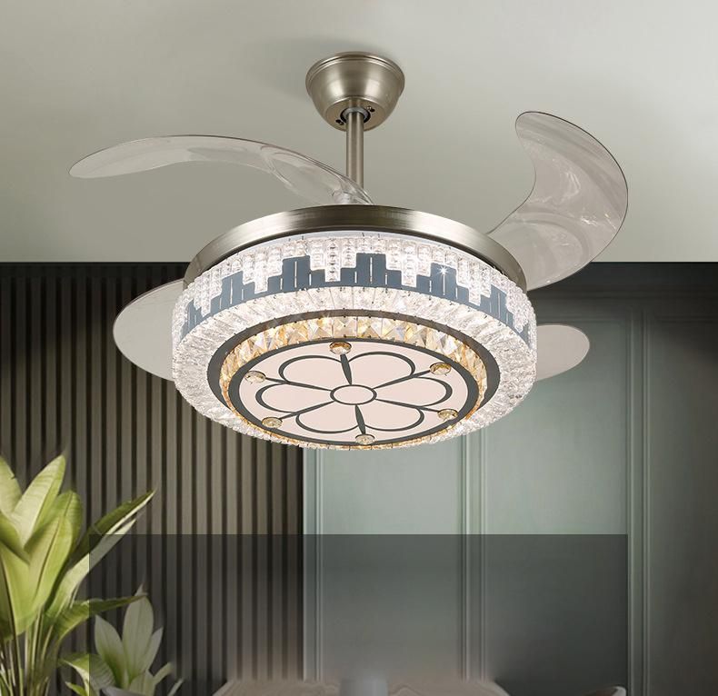 3 Color Remote Control LED European Style Ceiling Fan Light