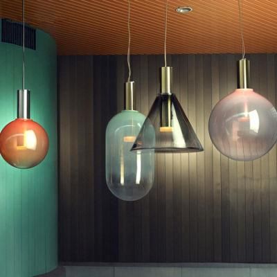 Post-Modern LED Glass Pendant Lights Design Nordic Gradient Cafe Living Room Hanging Lamps Pendant Lamp (WH-AP-143)