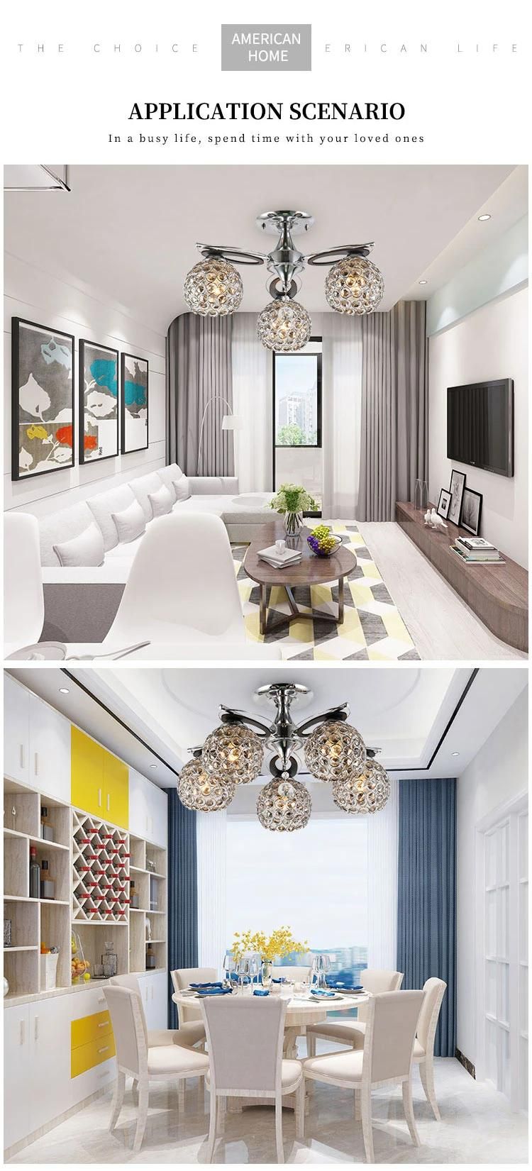 New Design Modern Living Room Indoor Lighting Hanging Crystal Ceiling Lamp