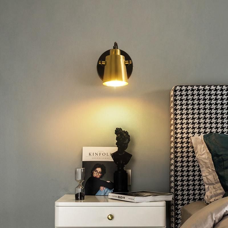 Black Golden Metal Industrial Style Bedroom Lamp Bedside Lamp Wall Lamp