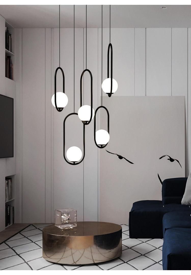 LED Pendant Lights Home Decoration Living Room Bedside Glass Black Suspension Lamp (WH-GP-39)