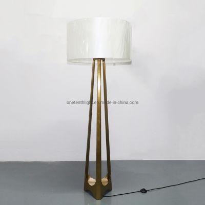 Metal Body in Satin Brass Finish and Fabric Shade