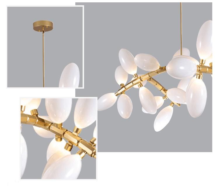 Egg Glass Gold Arch Chandelier