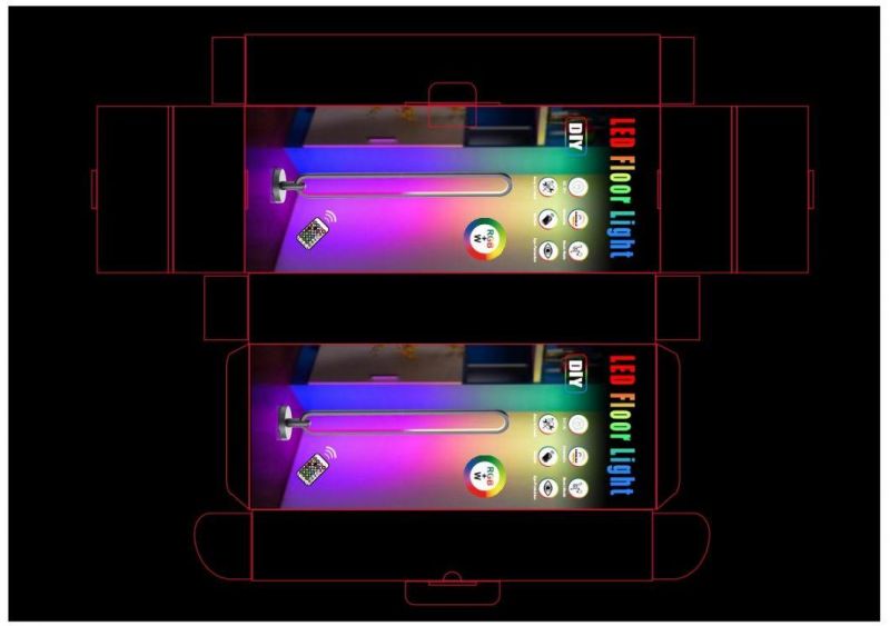 2022 Hot Sales U Shape LED Floor WiFi +IR RGB+IC Music Ambient Light Wireless Supplier for Smart Home