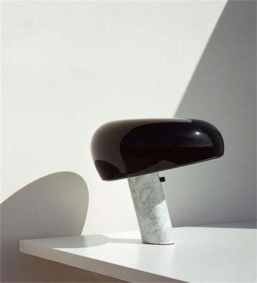 Nordic Modern Mushroom Marble White Black Desk Lamp for Indoor Bedroom Study Decor LED Table Lights