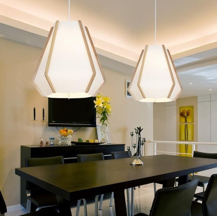 Modern Fabric Wood Pendant Lamp christmas Holiday Room Hanging Light