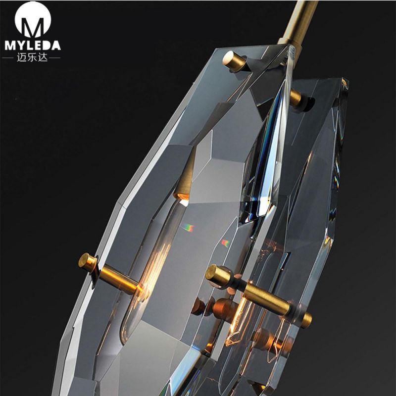 Modern Hotel Lobby Chandelier Crystal Glass Pendant Light