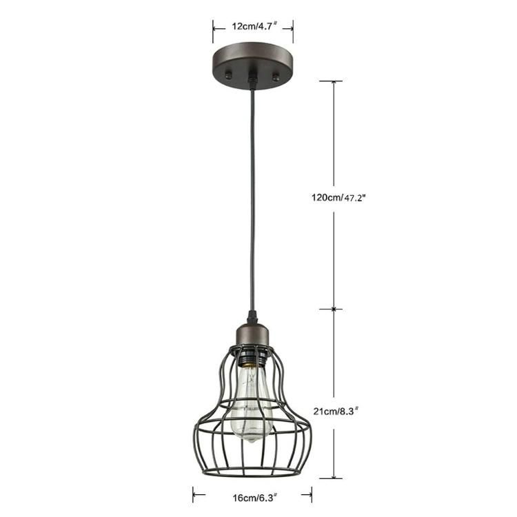 Jlc-7014 Oil Rubbed Bronze Hanging Pendant Light Loft Wire Cage