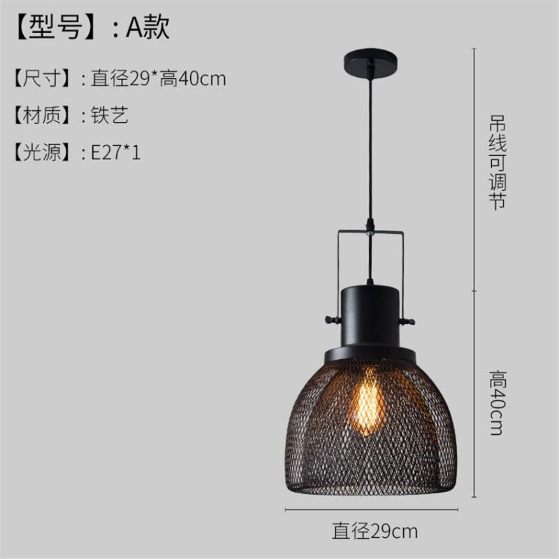 Loft Retro Black Hollow Pendant Lights Restaurant Shop Bar Table Shop Industrial Pendant Lights (WH-VP-108)