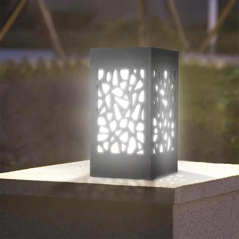 LED Solar Fence Solar Powered Pillar Lamp Outdoor Waterproof IP65 Wall Light for Villa Courtyard Landscape Garden Decor