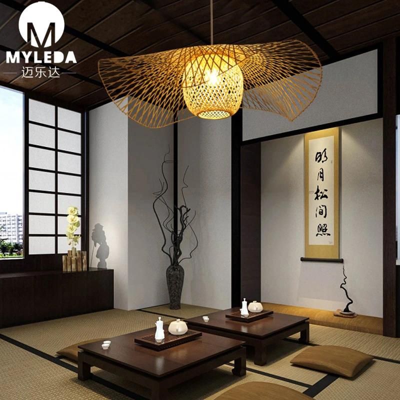 Chinese Style Metal Bamboo Cage Iron Pendant Lamp