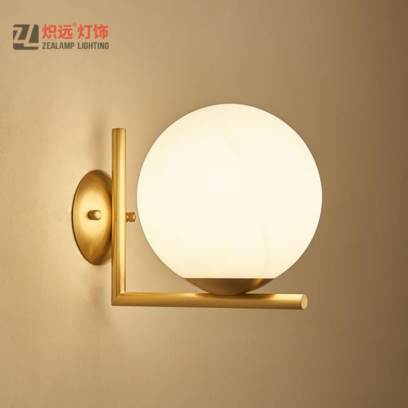 Glass Indoor Light Bedside Wall Lamp for Living Room (ZLB623W)