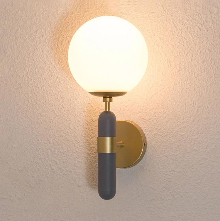 Luxuery Post Modern White Glass Wall Lamp for Bedside Living Room Hotel Stday Room