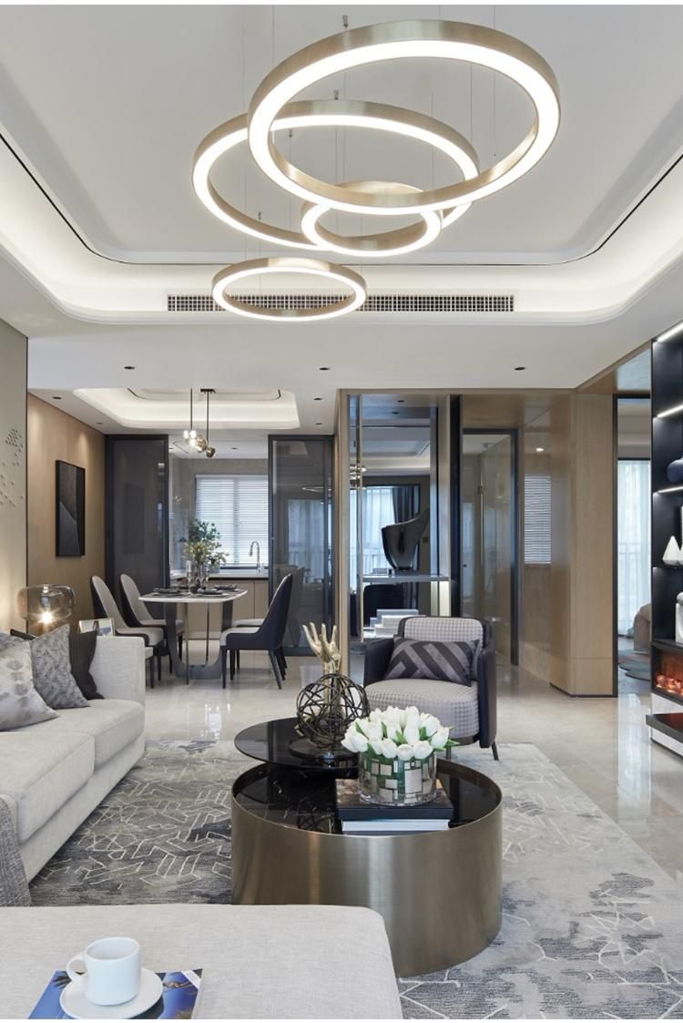 New Product Decorative Commercial Hotel Staircase Show Room Custom Round Chandelier Light