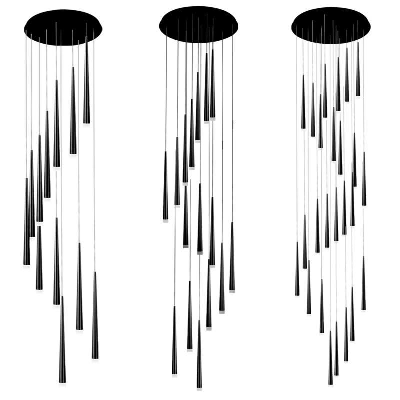 Creative Staircase Revolving Duplex Building Chandelier Long Chandelier Pendant Lamp