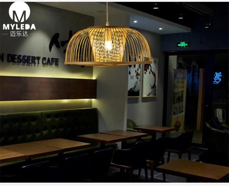 Wood Custom Made Hanging Lamp Hotel Project Chandelier