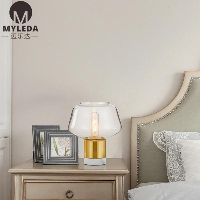 Modern Marble Base Glass Decorative Table Lamp