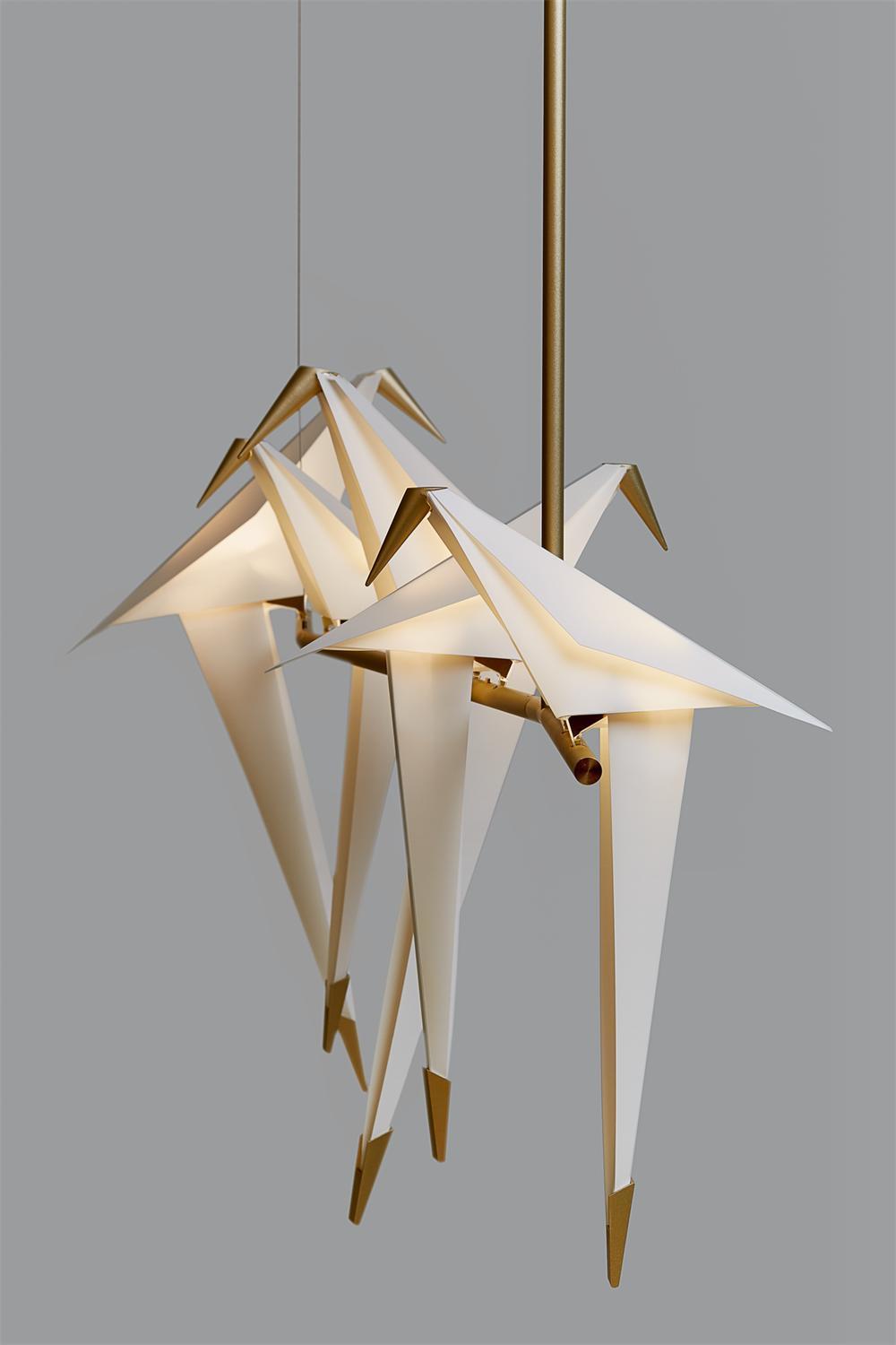 Nordic Simple Paper Crane Shape Home Decorative Design Chandeliers LED Hanging Pendant Light Floor Lights