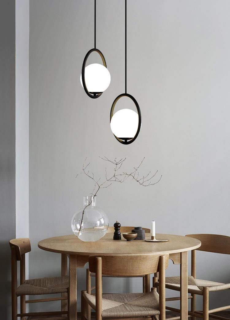 LED Pendant Lights Home Decoration Living Room Bedside Glass Black Suspension Lamp (WH-GP-39)