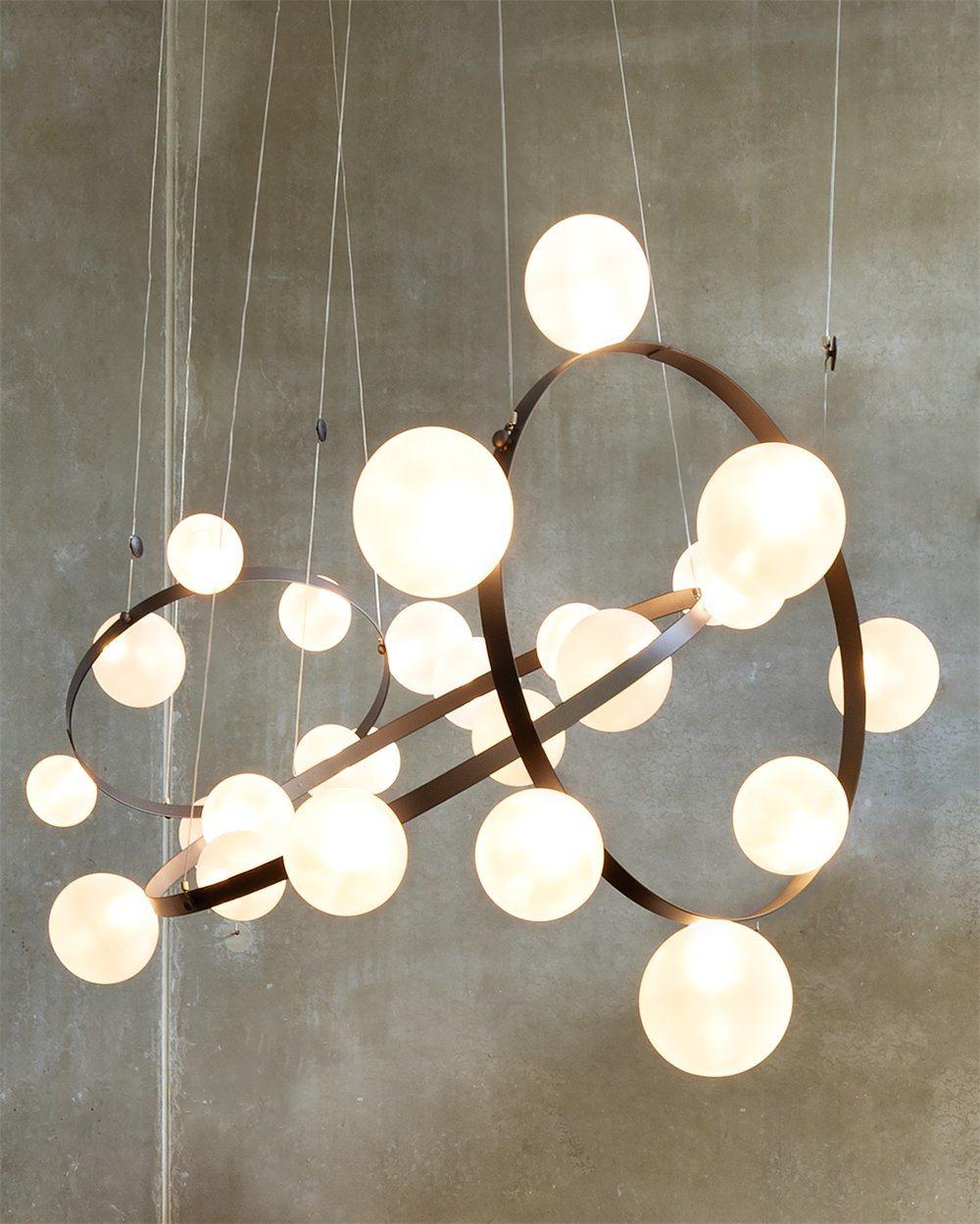Nordic Simple Postmodern Style Milky White Glass Ball Brass Circle Chandelier for Dining Room