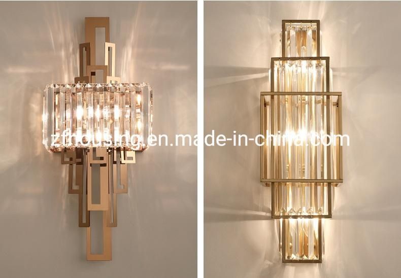 Luxury Crystal Lamp Fashionable Hotel Stair Lighting Crystal Wall Bracket Lamp for Aparment