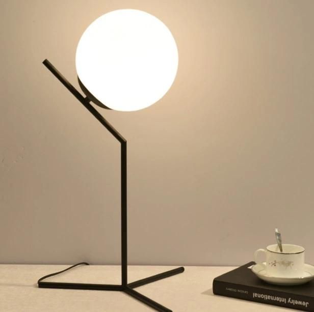 Glass Spherical Vertical Table Lamp Nordic Sofa Ball Table Lamp