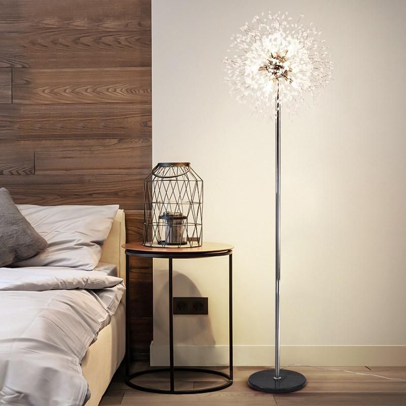 Dandelion Floor Lamp DIY Fireworks LED Lights Gold Chrome Crystal Floor Lamp (WH-MFL-86)