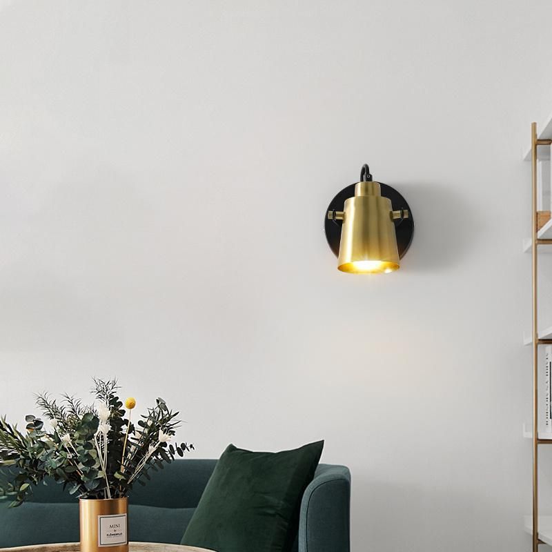 Black Golden Metal Industrial Style Bedroom Lamp Bedside Lamp Wall Lamp