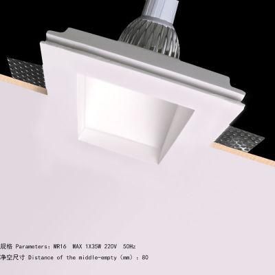 Simple Plaster Recessed Ceiling Light for Hotel Decoration