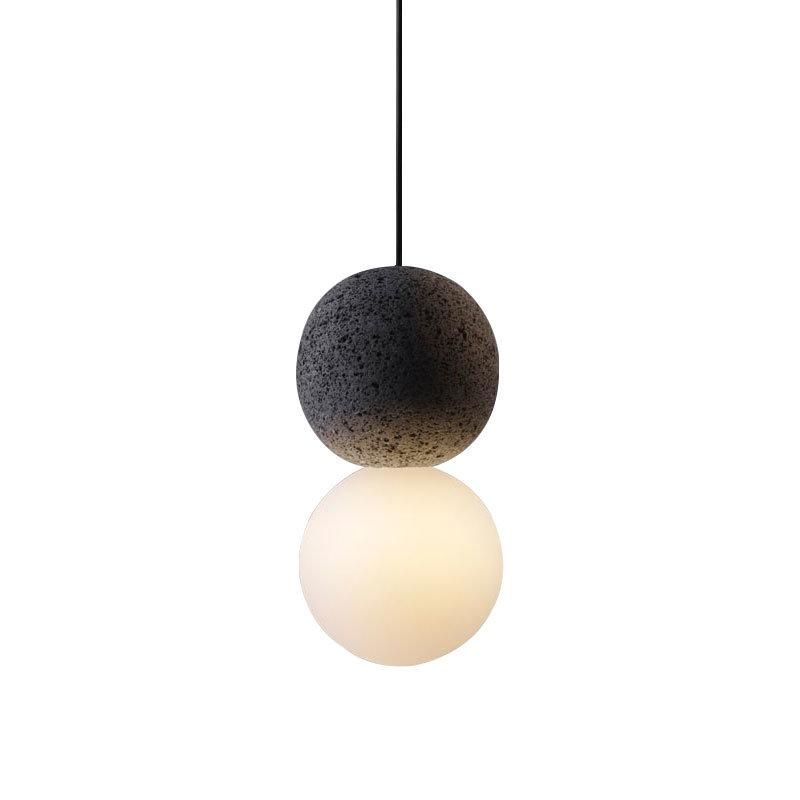 Simple Modern Resin Glass Ball Pendant Lights Industrial Bedroom Bedside Cafe Bar Lights (WH-AP-265)