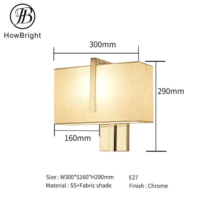 How Bright Modern Hotel Decorative Wall Light Chrome E27 Bedside Wall Lamp for Home Living Room & Hotel