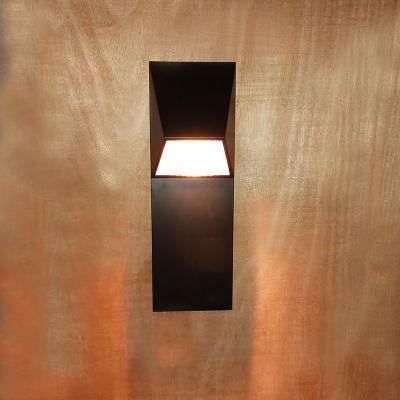 Striped Glass Electroplated Amber Shade and Metal Body Wall Lamp.
