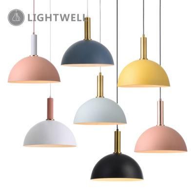 Semicircle Shape Metal Pendant Lamp Colorful Iron Indoor Lighting