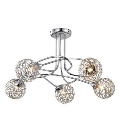 Italian Luxury Hanging Metal Bead Chain Decorative LED Chandelier