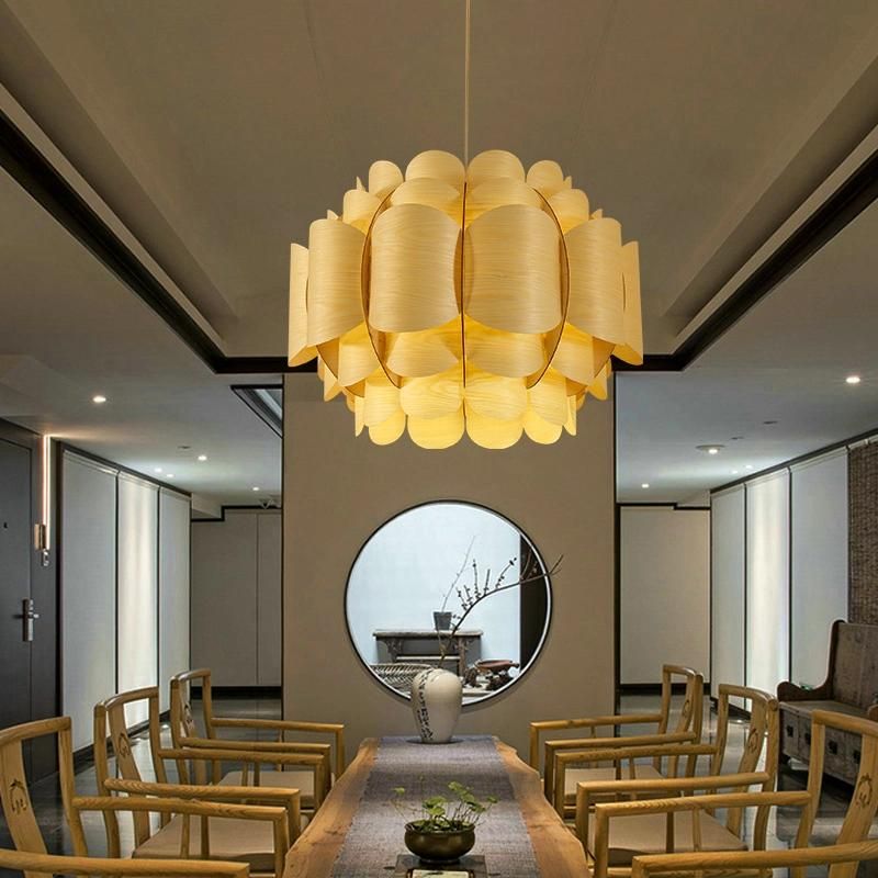 Wooden Fruit Chandelier Restaurant Hotel Lobby Dining Room Pendant Lamp