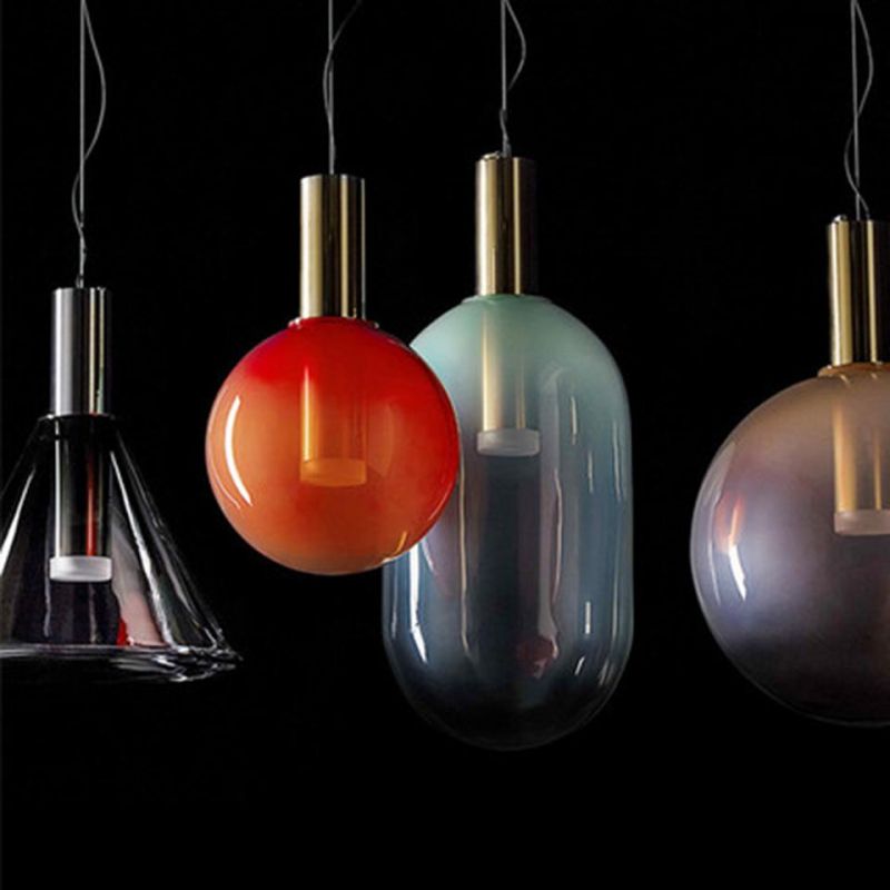 Post-Modern LED Glass Pendant Lights Design Nordic Gradient Cafe Living Room Hanging Lamps Pendant Lamp (WH-AP-143)