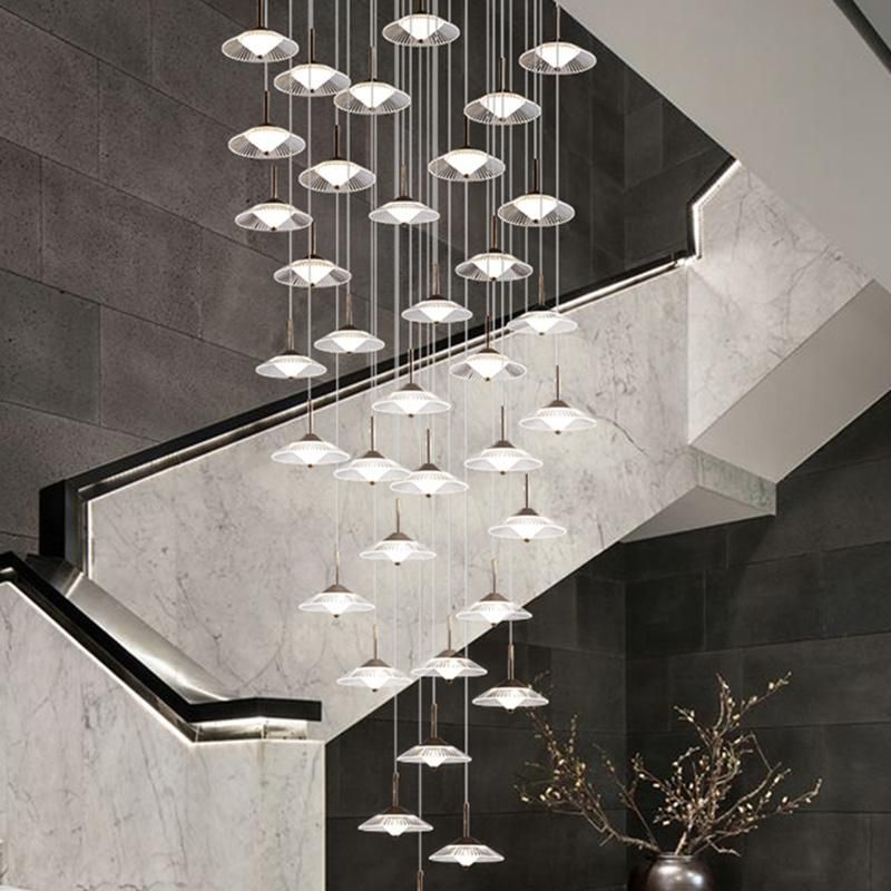 Staircase Long Crystal Chandelier Hotel Restaurant Bedroom Living Room Chandelier