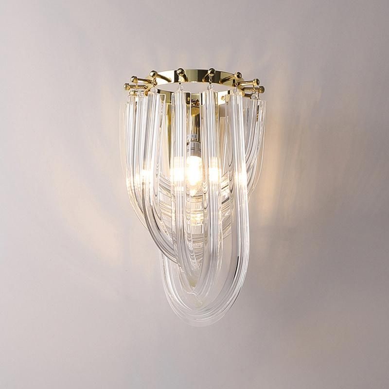 Modern Contracted Light Sitting Room Bedroom Corridor Metal Glass Wall Lamp