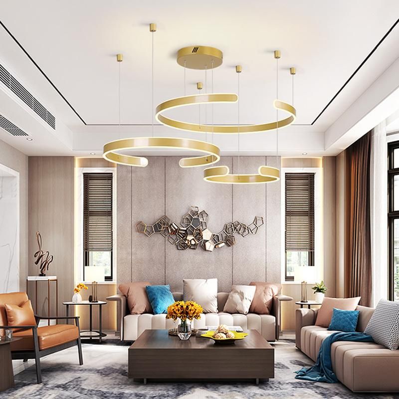 Nordic Style Living Room Pendant Lighting Modern Ring Hall Lamps Restaurant Designer Chandelier