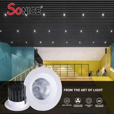 Anti-Glare High Lumen Water Proof Hotel Home Restaurant Isolated Driver Recessed Ceiling 15W RGBW LED COB Spotlight Panel Light Downlight