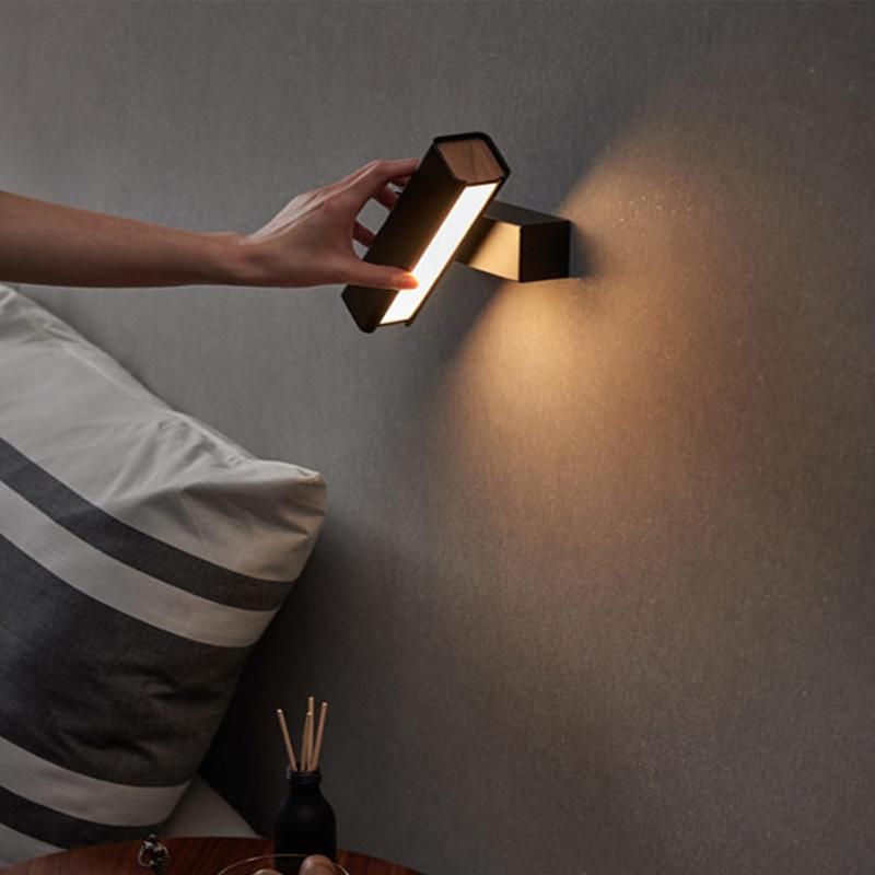 Living Room Bedroom Lamp Nordic Walnut Solid Wood LED Wall Lamp