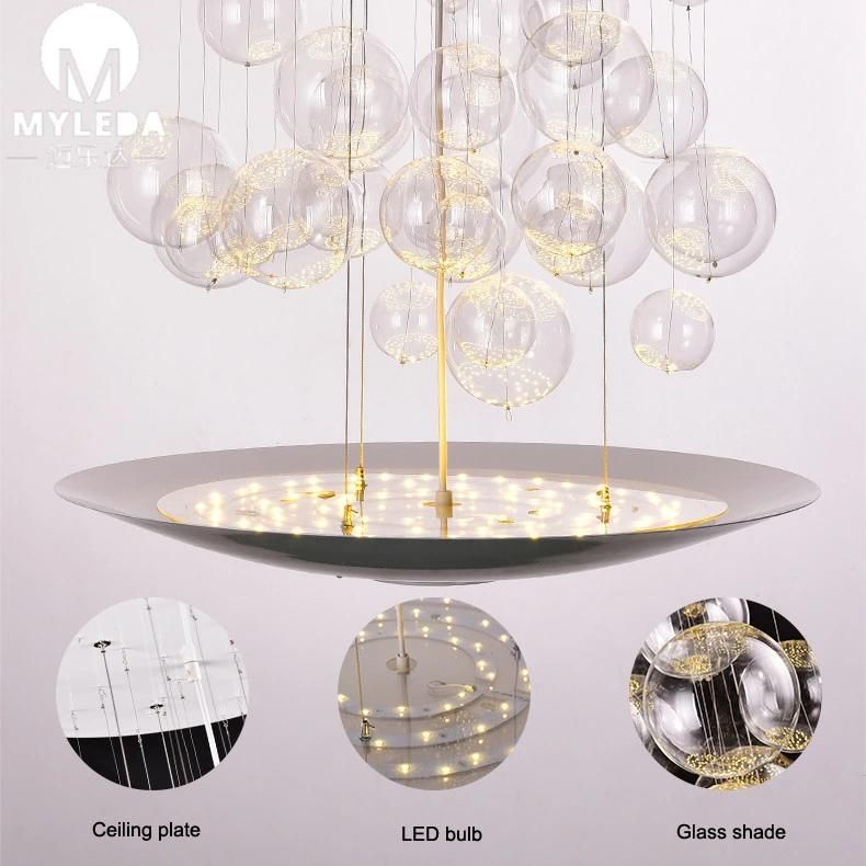 Custom Made Glass Pendant Lamp for Hotel Lobby