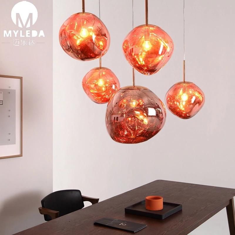 Fashion Modern Lamp Glass Hanging Pendant Light in Rose Gold/Gold/Chrome