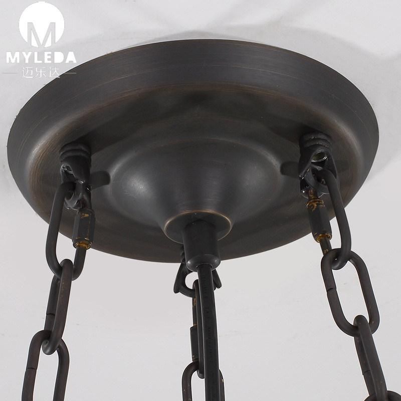 Vintage Antique Brass Cage Pendant Light with Edison Bulb Lamp