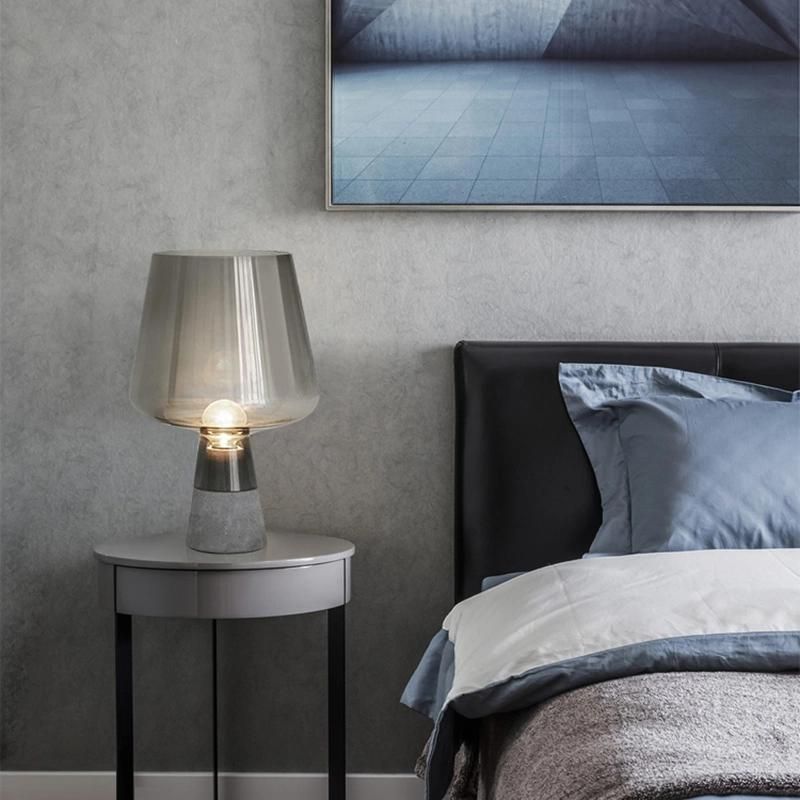 Gray Shade White Bulb Table Lamp Reading Lamp Hotel Lamp