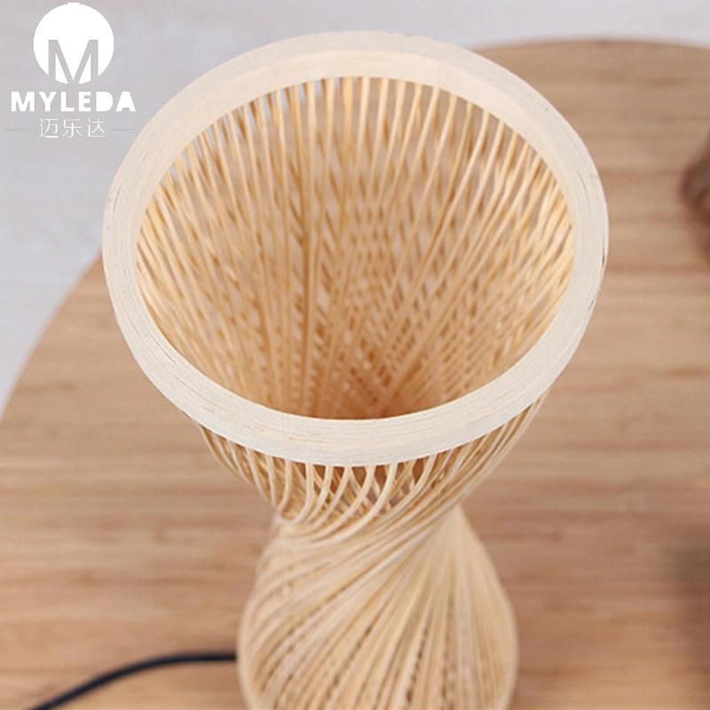 Modern Bedside Reading LED Classicon Bamboo Lantern Light Table Lamp