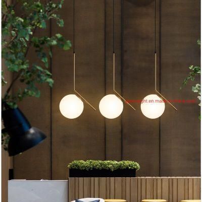 Nordic Glass Ball Pendant Light Gold Modern LED Chandelier Hanging Lamp